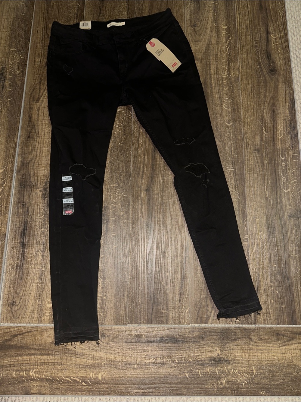 Women’s Skinny Black Distressed Jeans
